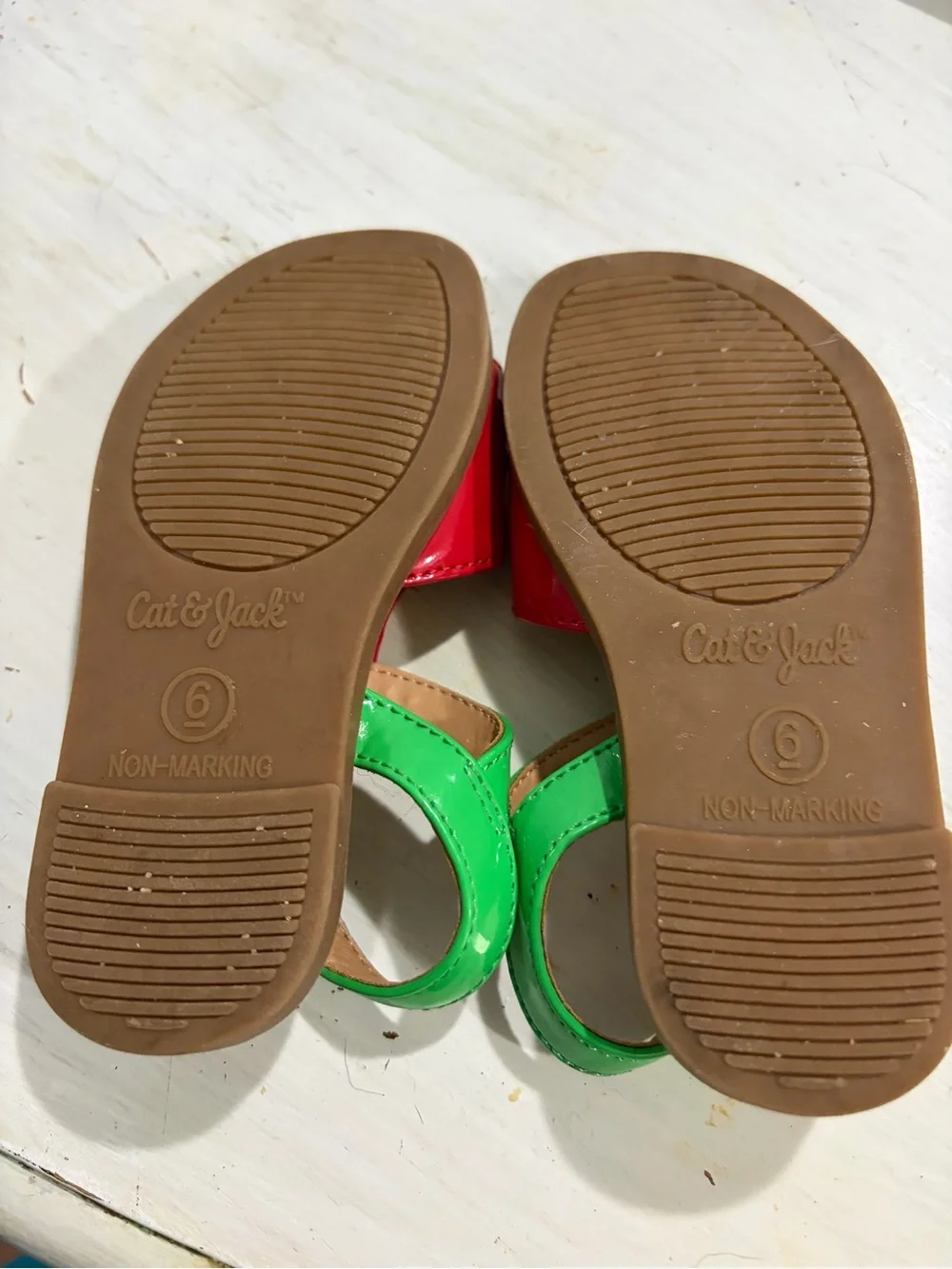Cat & Jack Red and Green Strawberry Accent Kids Sandals